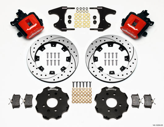 Wilwood Combination Parking Brake Rear Kit 12.19in Drilled Red Civic / Integra Drum 2.46 Hub Offset - 140-10209-DR
