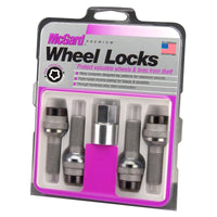 McGard Wheel Lock Bolt Set - 4pk. (Radius Seat) M14X1.5 / 19mm Hex / 35.4mm Shank Length - Black - 28332