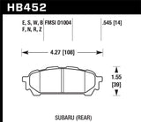 Hawk 2006-2006 Saab 9-2X 2.5i HPS 5.0 Rear Brake Pads - HB452B.545