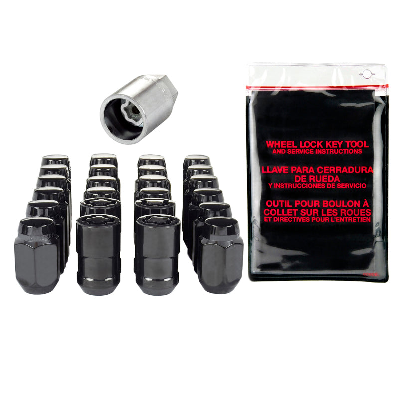 McGard 6 Lug Hex Install Kit w/Locks (Cone Seat Nut) 1/2-20 / 13/16 Hex / 1.5in. Length - Black - 84631