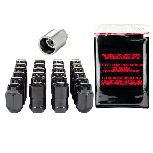 McGard 6 Lug Hex Install Kit w/Locks (Cone Seat Nut) 1/2-20 / 13/16 Hex / 1.5in. Length - Black - 84631