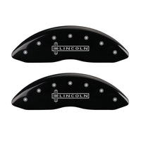 MGP 4 Caliper Covers Engraved Front Lincoln Engraved Rear MKS Black finish silver ch - 36014SLCSBK