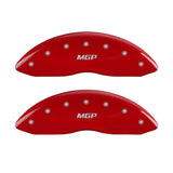MGP 4 Caliper Covers Engraved Front & Rear MGP Red Finish Silver Char 2014 Chevrolet Express 2500 - 14243SMGPRD