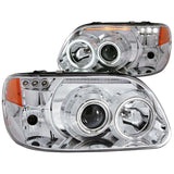 ANZO 1995-2001 Ford Explorer Projector Headlights w/ Halo Chrome 1 pc - 111133