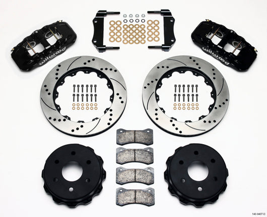 Wilwood AERO4 RearTruck Kit 14.25in Drilled 1999-2010 GM 1500-SUV 1 Piston OE Caliper - 140-9407-D