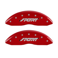 MGP 4 Caliper Covers Engraved Front & Rear SPORT Red finish silver ch - 10229SSPORD