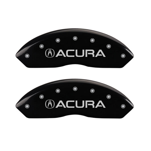 MGP 4 Caliper Covers Engraved Front & Rear Acura Black finish silver ch - 39001SACUBK