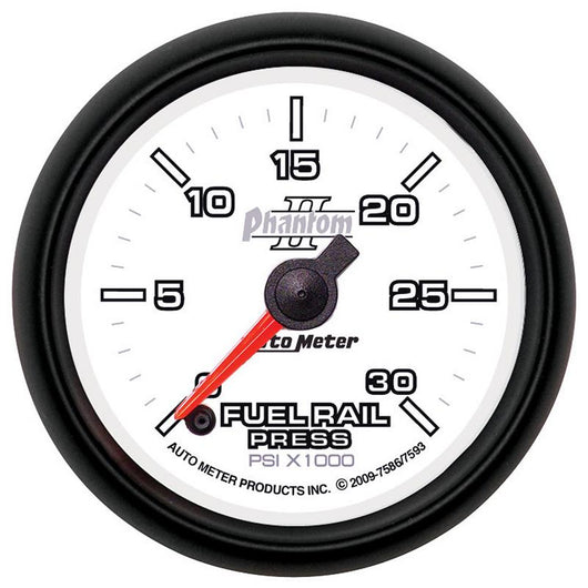 Autometer Phantom 52mm Full Sweep Electronic 0-30,000 PSI Diesel Fuel Rail Pressure Gauge - 7586