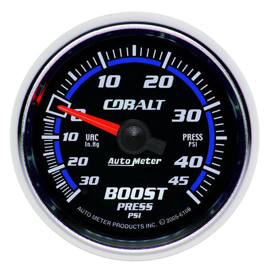 Autometer Cobalt 52mm 45psi Vacuum Boost Gauge - 6108