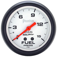 Autometer Phantom 2 5/8in 15psi Mechanical w/ Isolator Fuel Pressure Gauge - 5813