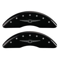 MGP 4 Caliper Covers Engraved Front & Rear Style 1/Chrysler Wing Black finish silver ch - 32002SCW1BK