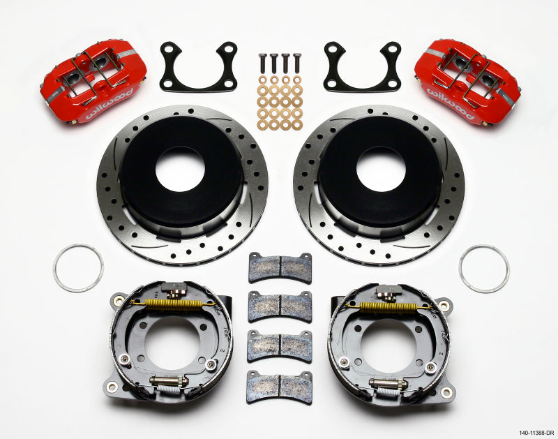 Wilwood Dynapro Low-Profile 11.00in P-Brake Kit Drill-Red Big Ford 2.36in Offset Currie - 140-11388-DR