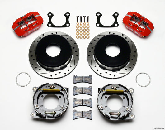 Wilwood Dynapro Low-Profile 11.00in P-Brake Kit Drill-Red Big Ford 2.36in Offset Currie - 140-11388-DR