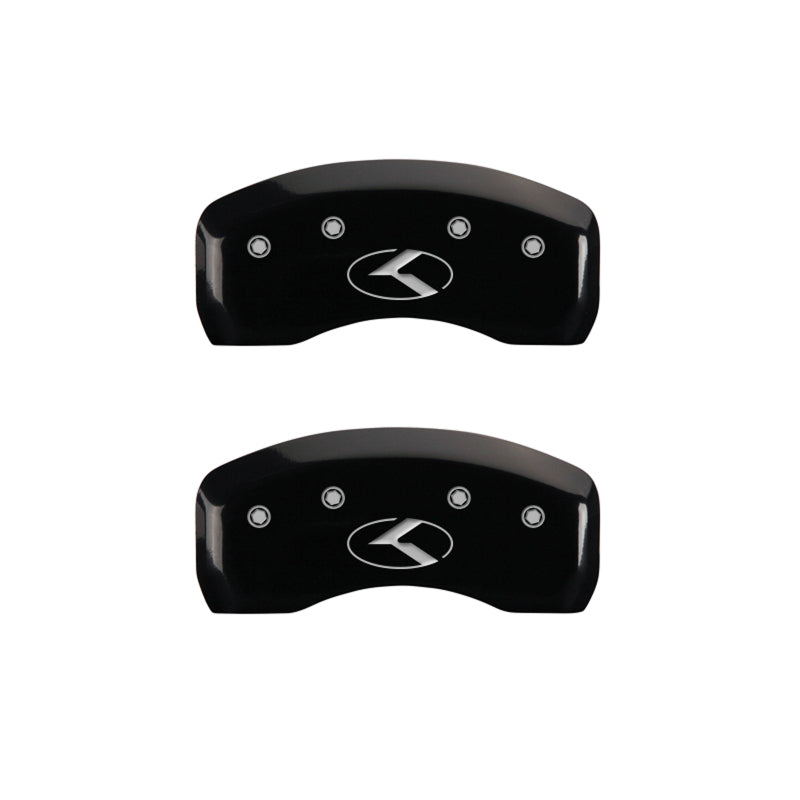 MGP 4 Caliper Covers Engraved Front & Rear Circle K/Kia Black finish silver ch - 21183SCRKBK
