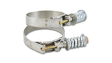 Vibrant SS T-Bolt Clamps Pack of 2 Size Range: 5.28in to 5.58in OD For use w/ 5in ID Coupling - 27850