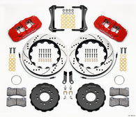 Wilwood AERO6 Front Hat Kit 14.00 Drilled Red 2005-2014 Mustang w/ BMR Suspn. w/Lines - 140-13685-DR