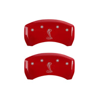 MGP Rear set 2 Caliper Covers Engraved Rear Snake Red finish silver ch - 10010RCNKRD