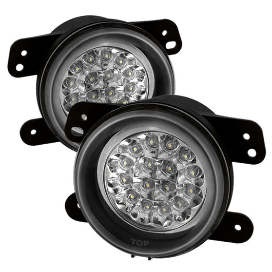 Spyder Dodge Magnum 05-08/ Jeep Wrangler 07-09 LED Fog Lights w/swch Clear FL-LED-DM05-C - 5015587