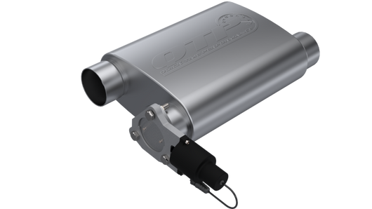 QTP 3in Weld-On 304SS Reverse Screamer Muffler w/Bolt-On QTEC Electric Cutout - 13301C