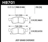 Hawk 11-14 Jeep Grand Cherokee (w/ 330mm/350mm Front Rotors) Super Super Duty Front Brake Pads - HB701P.723