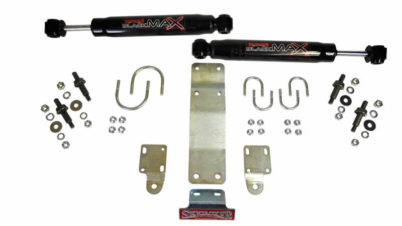 Skyjacker Dual Steering Damper Kit w/ Black Max 2007-2017 Jeep Wrangler (JK) (Use w/ OEM Tie Rods) - 8204