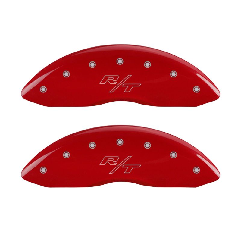 MGP 4 Caliper Covers Engraved Front & Rear Vintage Style/RT Red finish silver ch - 12181SRTRRD