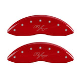 MGP 4 Caliper Covers Engraved Front & Rear Vintage Style/RT Red finish silver ch - 12181SRTRRD