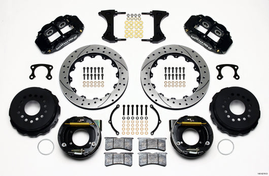 Wilwood Narrow Superlite 4R Rear P-Brk Kit 12.88in Drilled Small Ford 2.66in Offset - 140-9216-D