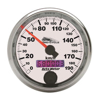 Autometer Pro-Cycle Gauge Speedo 2 5/8in 190 Kmh Elec White - 19341-M
