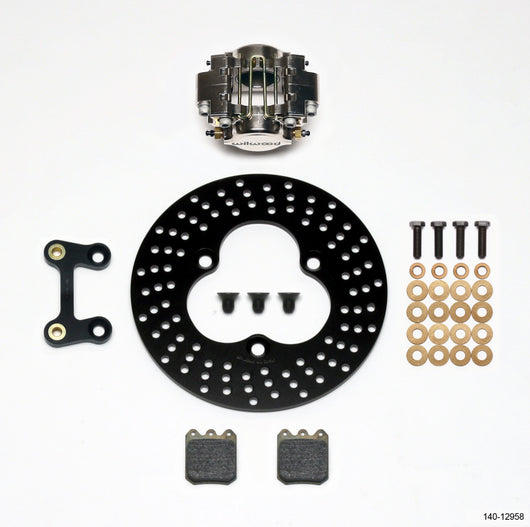 Wilwood Dynapro Single LW Left Front Kit - Midget 10.20in Aluminum Drilled Rotor - 140-12958