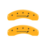 MGP 4 Caliper Covers Engraved F & R w/ Stripes/Dodge Yellow Finish Black Char 2008 Dodge Durango - 12043SDD3YL