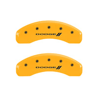 MGP 4 Caliper Covers Engraved F & R w/ Stripes/Dodge Yellow Finish Black Char 2008 Dodge Durango - 12043SDD3YL
