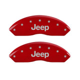 MGP 4 Caliper Covers Engraved Front & Rear JEEP Red finish silver ch - 42014SJEPRD