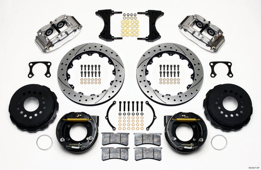Wilwood Narrow Superlite 4R Rear P-Brk Kit 12.88in Drill Polish Big Ford Old Style 2.36in Offset - 140-9217-DP
