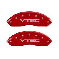 MGP 4 Caliper Covers Engraved Front & Rear Vtech Red finish silver ch - 20216SVTCRD