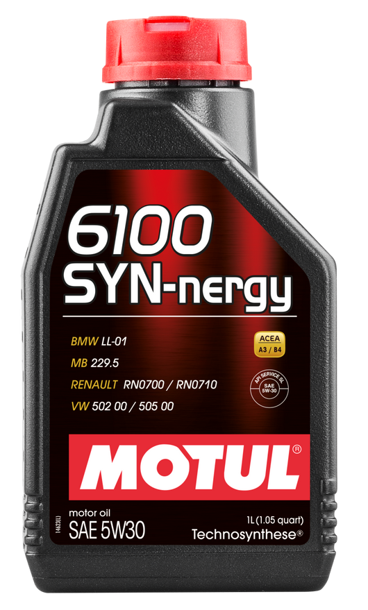 Motul 1L Technosynthese Engine Oil 6100 SYN-NERGY 5W30 - VW 502 00 505 00 - MB 229.5 12x1L - 107970