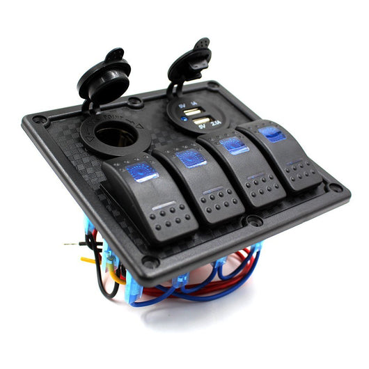 XTM Universal Rocker Switch Panel Kit 6 – 6 Piece – Blue LED