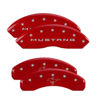 MGP 4 Caliper Covers Engraved Front 2015/Mustang Engraved Rear 2015/Bar & Pony Red finish silver ch - 10202SMB2RD