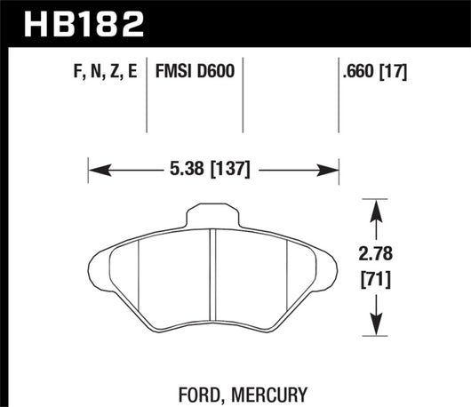 Hawk HP+ Street Brake Pads - HB182N.660