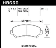 Hawk 09-10 Nissan Maxima / 08-10 Rogue / 07-09 Sentra SE-R / 10  Sentra SE-R M/T  Performance Cerami - HB660Z.661