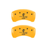 MGP Rear set 2 Caliper Covers Engraved Rear GT350 Shelby & Cobra Yellow finish black ch - 10010RGT3YL