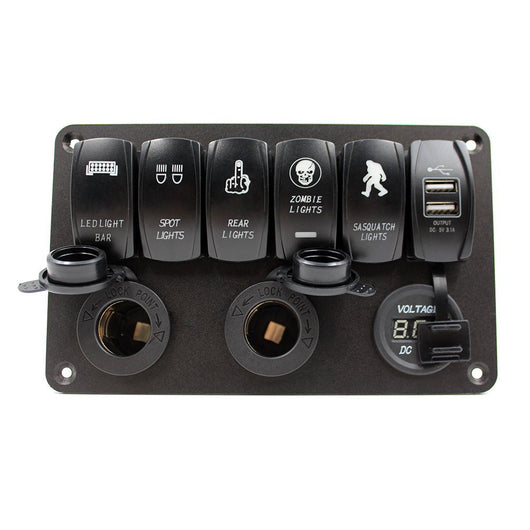 XTM Universal Rocker Switch Panel Kit – 9 Piece – Blue LED