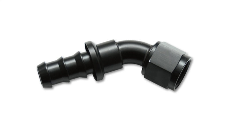Vibrant -8AN Push-On 45 Deg Hose End Fitting - Aluminum - 22408