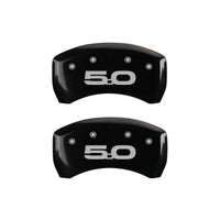 MGP 4 Caliper Covers Engraved Front 2015/Mustang Engraved Rear 2015/50 Black finish silver ch - 10200SM52BK