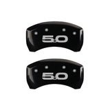 MGP 4 Caliper Covers Engraved Front 2015/Mustang Engraved Rear 2015/50 Black finish silver ch - 10201SM52BK