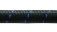 Vibrant -6 AN Two-Tone Black/Blue Nylon Braided Flex Hose (5 foot roll) - 11986B