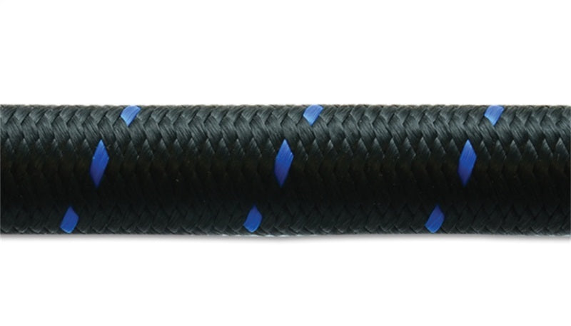 Vibrant -10 AN Two-Tone Black/Blue Nylon Braided Flex Hose (5 foot roll) - 11990B