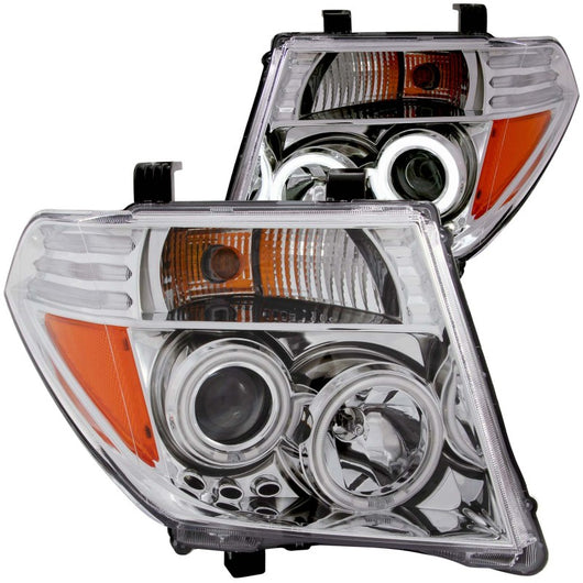 ANZO 2005-2008 Nissan Frontier Projector Headlights w/ Halo Chrome - 111112