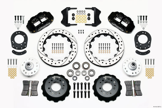 Wilwood Narrow Superlite 6R Front Hub Kit 12.88in Drilled 1965-1969 Mustang Drum Spindle - 140-12637-D