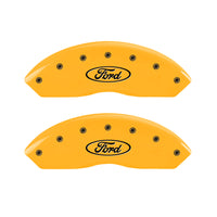 MGP 4 Caliper Covers Engraved F & R Oval Logo/Ford Yellow Finish Black Char 2009 Ford Explorer - 10041SFRDYL